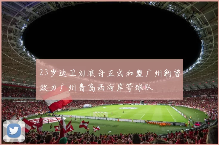 23岁边卫刘浪舟正式加盟广州豹曾效力广州青岛西海岸等球队
